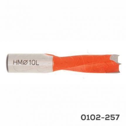 Broca izquierda p/taladro múltiple Cerrajes punta carburo de tungsteno Ø=10mm L=57,5mm Vástago Ø10mm