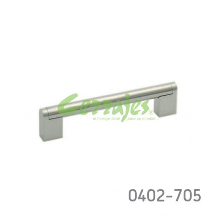 Jaladera hueca Aluminio / Acero Inoxidable cc 125 mm L=141 mm 4182 I14 Cepillado Tornillo M4x25mm