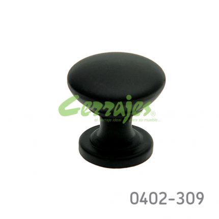 Botón Zamak Ø=24 mm 4004 Z91 Negro mate Tornillo M4x25mm