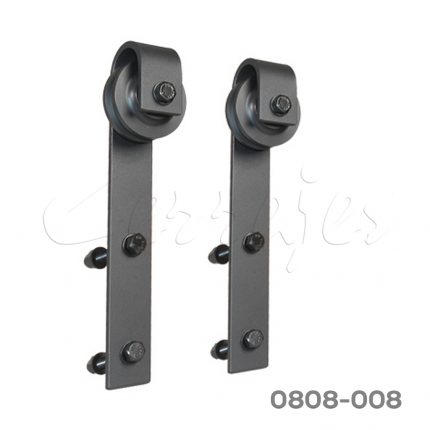 Corredizo colgante Negro mate para puerta tipo caballeriza L=2000 mm rodamiento sencillo