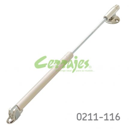 Pistón automático Italiana Ferramenta "Kraby" L=355mm beige 120N con enganche y tornillos