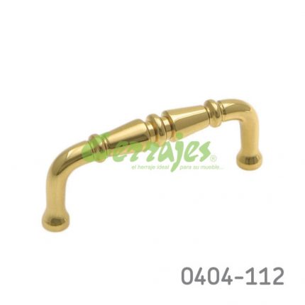 Jaladera Latón cc 76 mm L=85 mm 2060 L15 Latón pulido Tornillo #8 - 32X1"