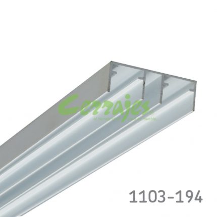 Riel superior para sistema deslizante K50&K80 L=3m Aluminio anodizado natural mate