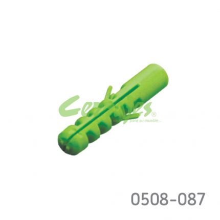 "Taquete plastico Verde Cerrajes 1/4""  (7mm)"