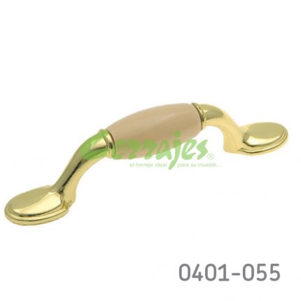 Jaladera Zamak/Cerámica cc 76 mm L=126 mm 5039 A50 Acabado metálico con cerámica Tornillo #8 - 32X1"