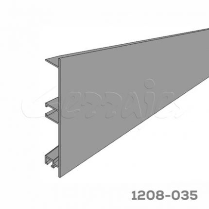 Zoclo Cerrajes L=4000mm H=100mm Aluminio pintura epóxica Gris mate