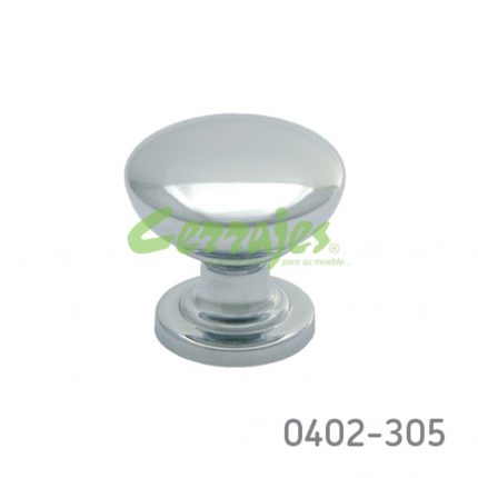 Botón Zamak Ø=24 mm 4004 Z07 Cromado Tornillo M4x25mm