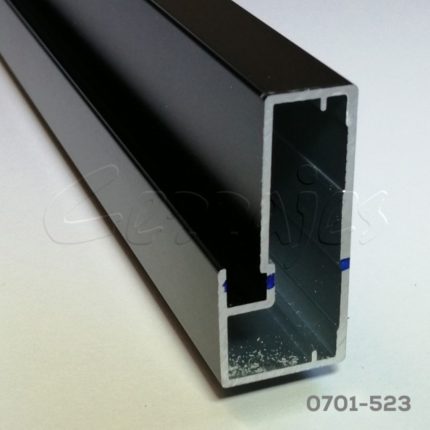 Perfil aluminio 4029 Negro mate 45x21 mm para cristal L=3m E42