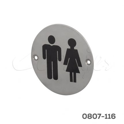 Letrero met con  imagen de hombre-mujer niq cepill