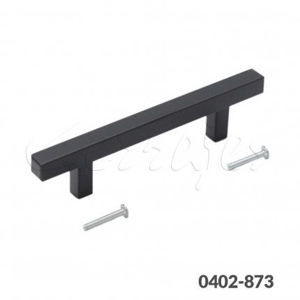 Jaladera barra cuadrada hueca Acero Inoxidable cc128mm L=188mm 4722 I91 negro mate Tornillo #8-32X1"