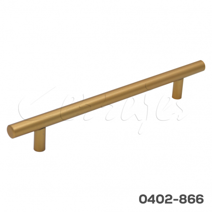 Jaladera barra hueca Acero Inoxidable cc 160 mm L=220 mm 4471 I26 Dorada Tornillo #8 - 32x1"