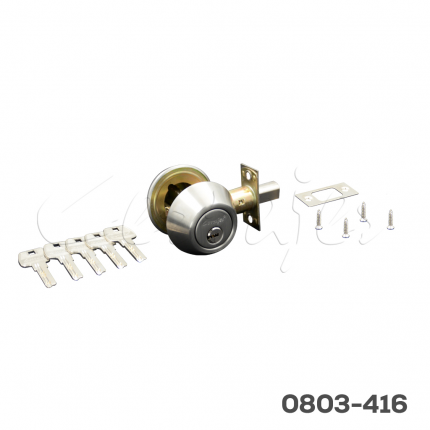 Cerrojo tubular llave/llave Mod."Glan" con llaves de puntos, Satinado