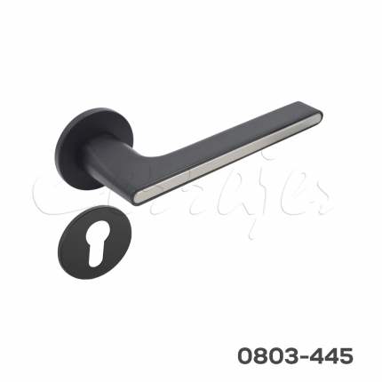 Manija Modelo Pegasso Zamak Negro mate para mecanismo magnético rosetón redondo de 5mm