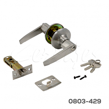 Manija puertas delgadas recámara Mod."Helena" llave estándar/mariposa, pestillo 60-70mm, Satinada