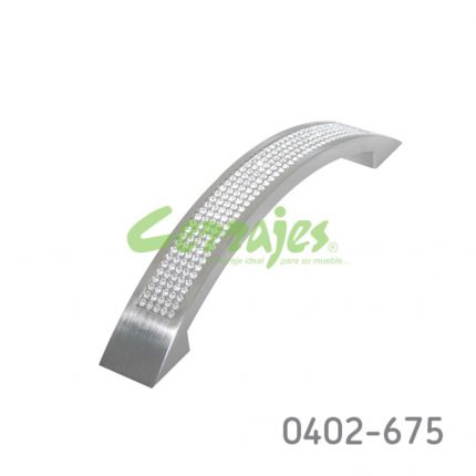 Jaladera con cristal sw Zamak cc 128 mm L=158 mm 4534 Z22 Niquel cepillado Tornillo M4x25mm