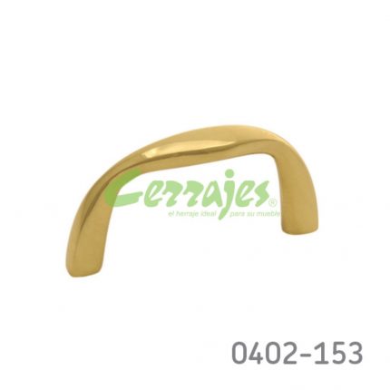 Jaladera Latón cc 64 mm L=74 mm 4139 L15 Latón pulido Tornillo #8 - 32X1"