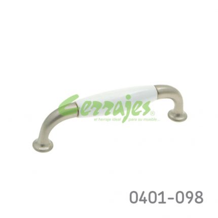 Jaladera Zamak/Cerámica cc 96 mm L=108 mm 5077 Z50 Acabado metálico con cerámica Tornillo #8 - 32X1"