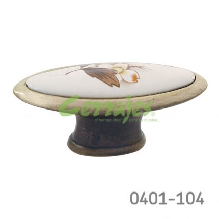 Botón Zamak / Cerámica Ø=47 mm 5083 Z58 Metálico / Cerámica grabada Tornillo M4x25mm