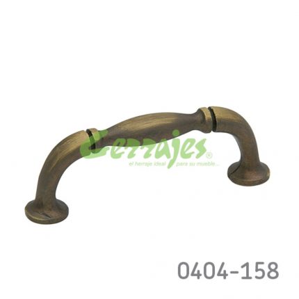 Jaladera Zamak cc 64 mm L=75 mm 2003 Z17 Latón antiguo obscuro Tornillo #8 - 32X1"