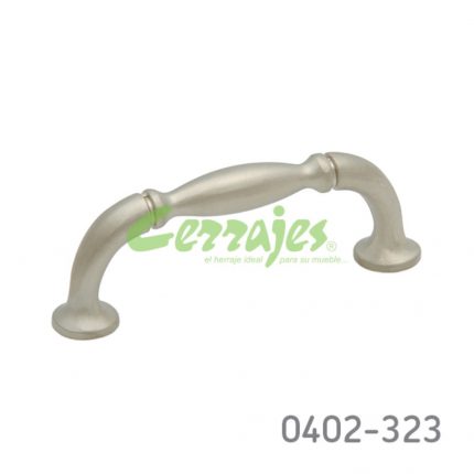 Jaladera Zamak cc 64 mm L=75 mm 4010 Z23 Niquel mate Tornillo #8 - 32X1"