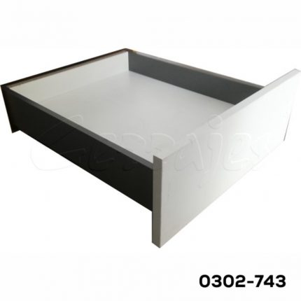 Corredera doble pared Cerrajes "Stetik Slim"  H=126mm L=500mm epóxica Gris antracita cierre suave