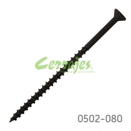 Tornillo para unión de madera cabeza plana "Sinker" #10 x3-1/2" (88,9 mm) PH2 Negro con punta