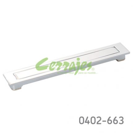 Jaladera de embutir rectangular Zamak L=160 mm 4522 Z07 Cromado Tornillo M3x19,5mm