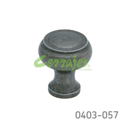 Botón Hierro (Acero) L=30 mm 3039 H32 Pewter negro Tornillo #8-32X1"