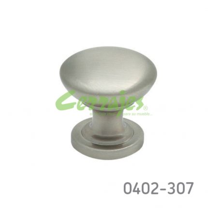 Botón Zamak Ø=24 mm 4004 Z22 Niquel cepillado Tornillo M4x25mm