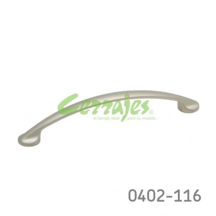 Jaladera Zamak cc 96 mm L=117 mm 4109 Z23 Niquel mate Tornillo M4x25mm