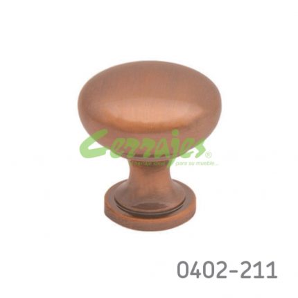 Botón Zamak Ø=30 mm 4240 Z02 Bronce cobrizado Tornillo #8-32X1"