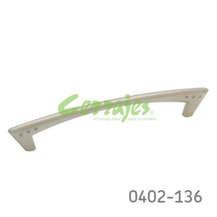 Jaladera Zamak cc 160 mm L=199 mm 4122 Z23 Niquel mate Tornillo #8 - 32X1"