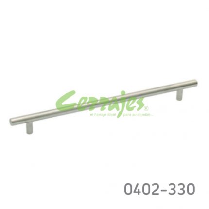 Jaladera Aluminio cc 256 mm L=316 mm 4045 A14 Niquel cepillado Tornillo M4x25mm