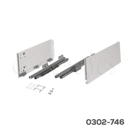 Corredera doble pared Cerrajes "Stetik Slim"  H=172mm L=500mm epóxica blanca cierre suave