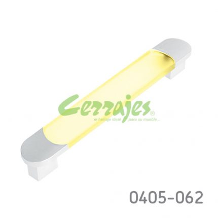 Jaladera Plástico cc 128 mm L=150 mm 6058 P76 Amarillo Tornillo M4x25mm