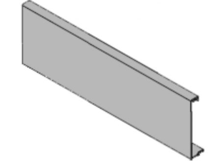 Panel frontal para cajón interno Cerrajes "Ritma Cube" L=1035mm plata RAL9006