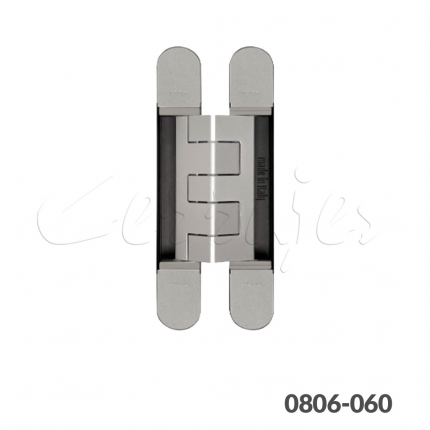 Bisagra oculta con ajuste 3D CEAM Modelo 1432 con ajustes 3D 230x32mm Niquelada