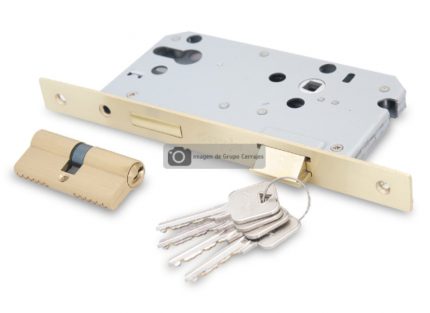 Mec de embutir para cerradura 85x60 Llave/Llave Dorado