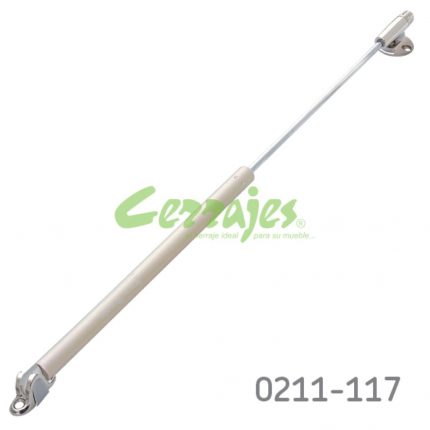 Pistón gradual Italiana Ferramenta "Kraby" L=480mm beige 45N con enganche y tornillos