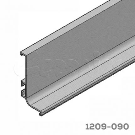 Perfil horizontal sencillo Cerrajes "Gola" L=3 m H=57mm Aluminio Anodizado Champagne mate