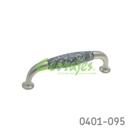 Jaladera Zamak/Cerámica cc 96 mm L=108 mm 5072 Z50 Acabado metálico con cerámica Tornillo #8 - 32x1"