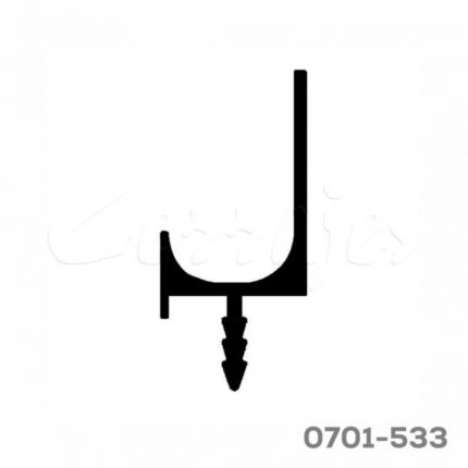 Jaladera de embutir a canto L Negro mate H=37 mm L=3m