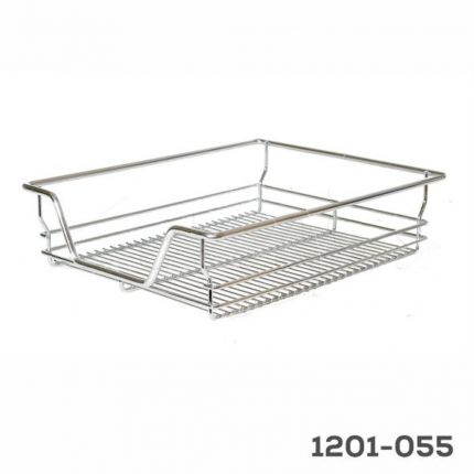 Canastilla cacerolera cromada con corredera de extensión gabinete de 450 mm