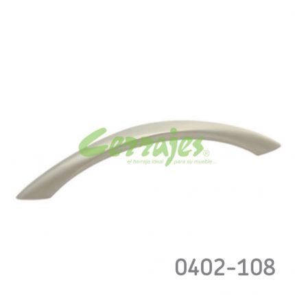 Jaladera Zamak cc 128 mm L=152 mm 4104 Z23 Niquel mate Tornillo #8 - 32X1"