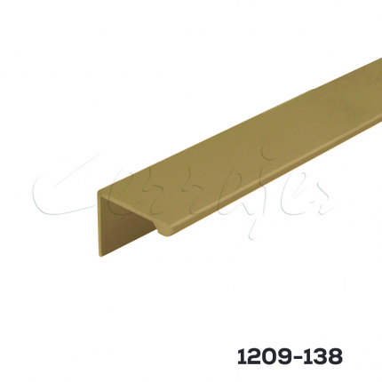 Perfil Jaladera L sin pestaña Dorado Mate Cepillado L=3 m