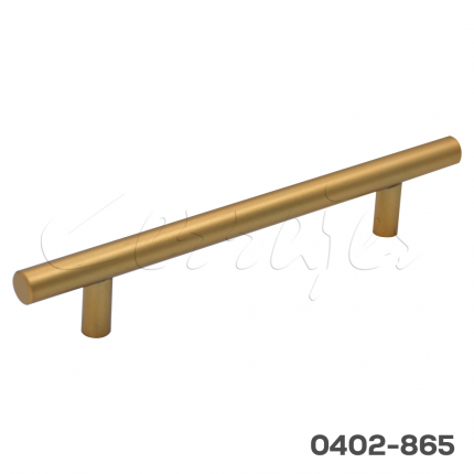 Jaladera barra hueca Acero Inoxidable cc 128 mm L=188 mm 4470 I26 Dorada Tornillo #8 - 32x1"