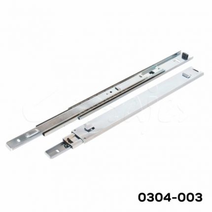 Corredera para gabinete metálico de baleros Cerrajes  L=450mm Zincada Extensión total Espesor 1,2mm