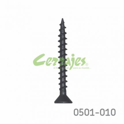 Tornillo para fijación de herraje cabeza plana "Gripper" #6 x1-1/4" (31,75 mm) PH2 Negro con punta