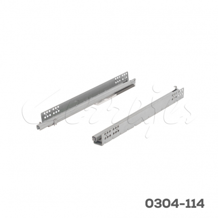 Corredera bajo montaje fijación con perno Cerrajes "Okulta" L=400mm Zincada Ext.parcial Cierre suave