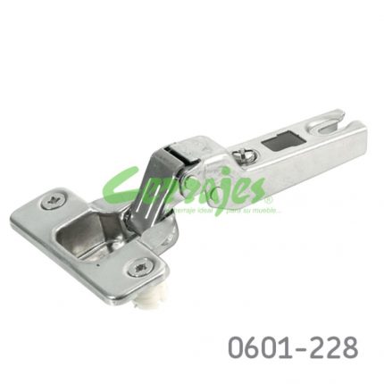 Bisagra semi-sobrepuesta FGV "MS16" Ø=35mm cuello 08 48x6mm 110° Taquete Ø=10mm niquelada autocierre